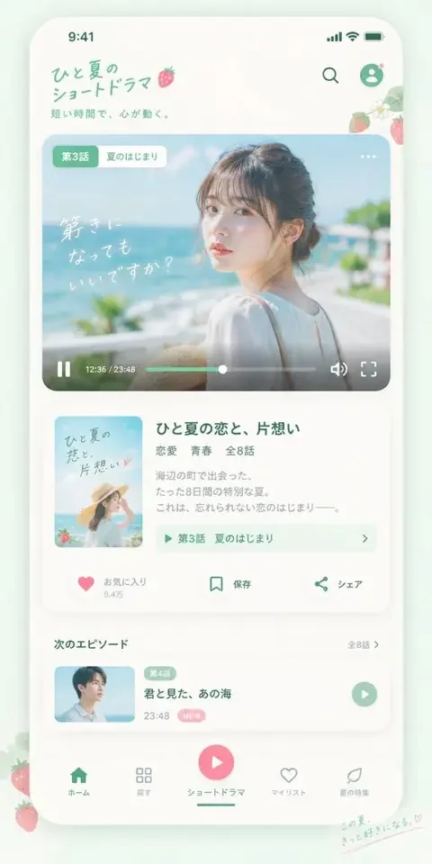 绮梦言情新剧抢先更站 APP 播放界面